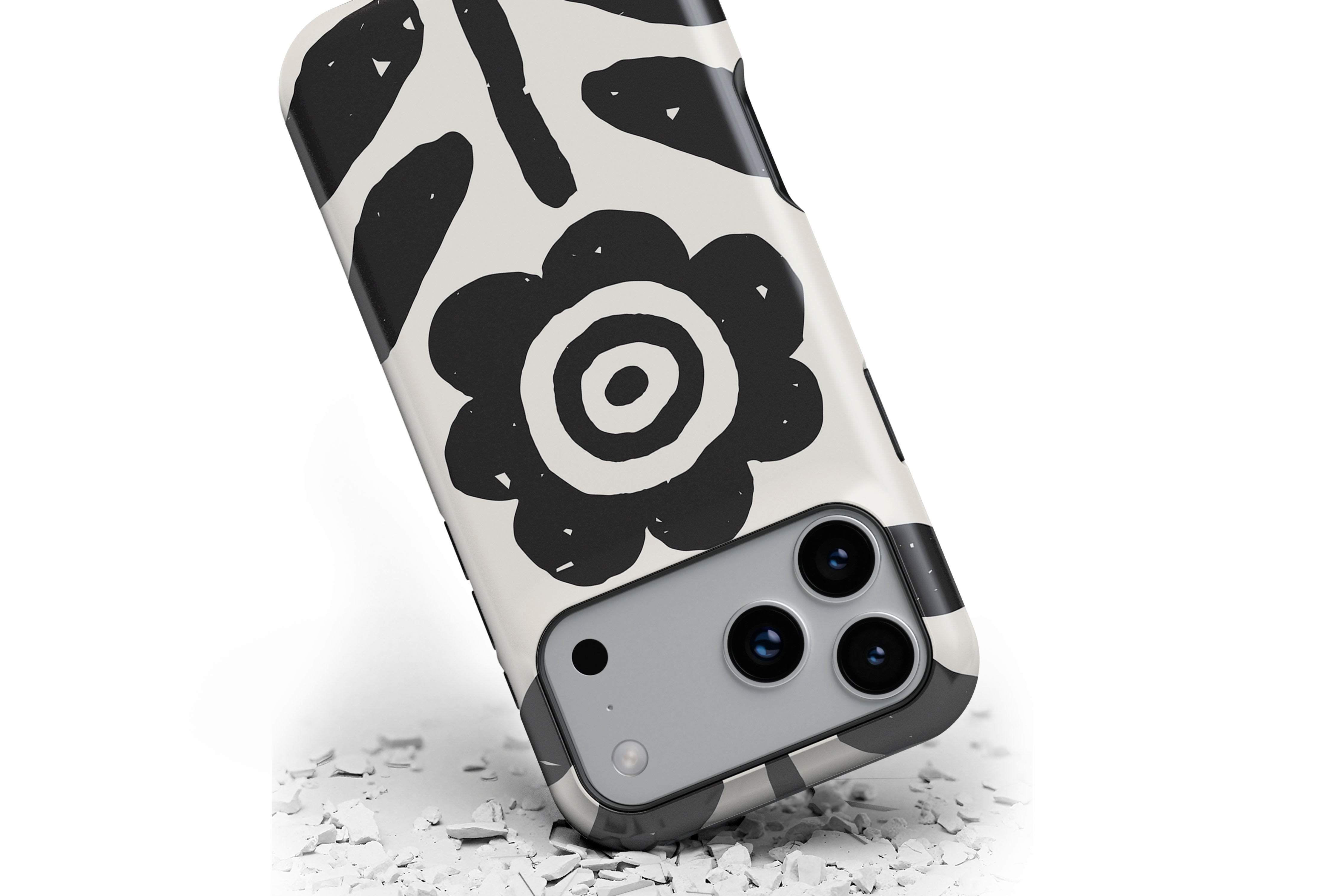 Front view of Abstract Flower magnetic tough case showing mono design