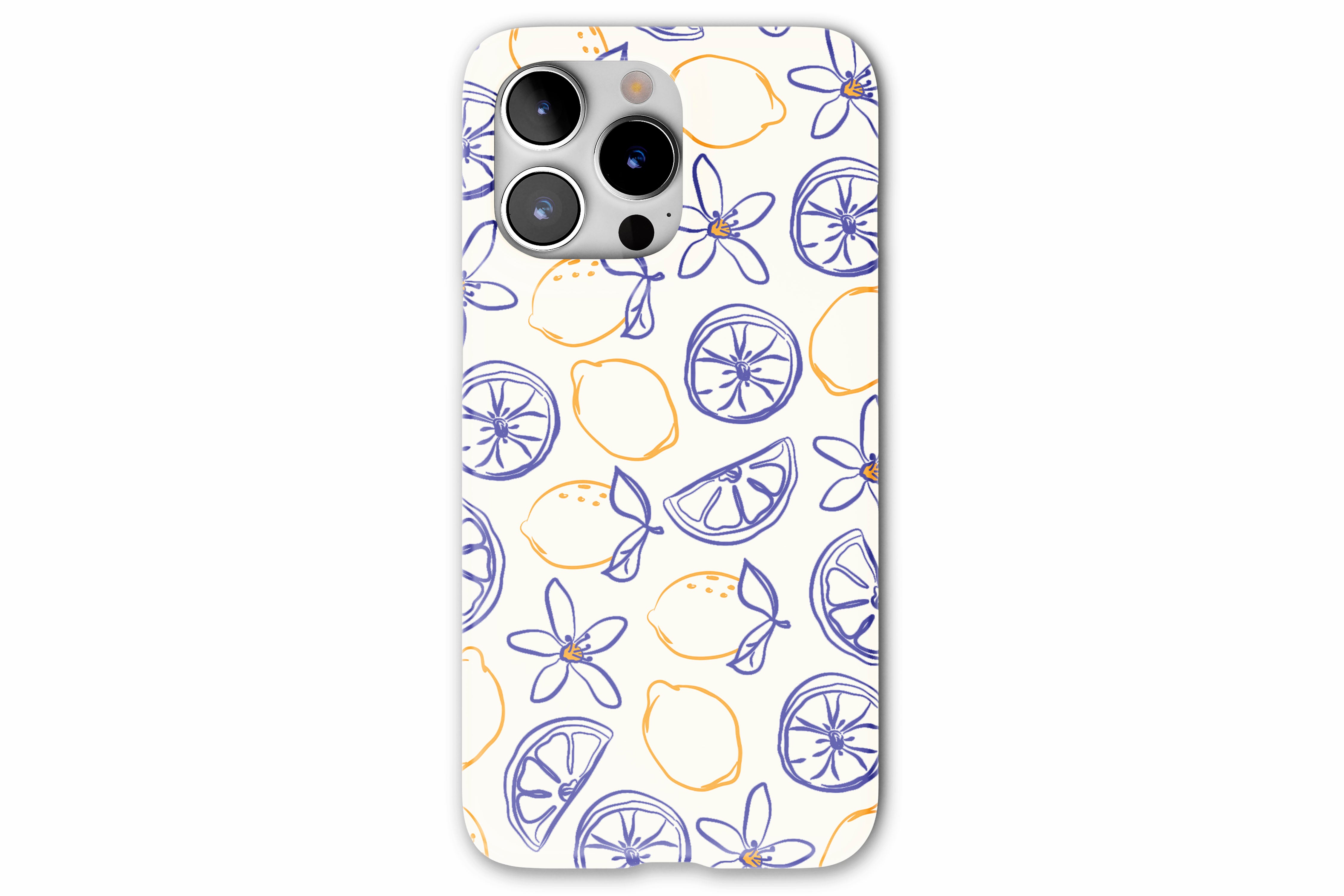 Front view of Amalfi Lemon case showing lemon print design