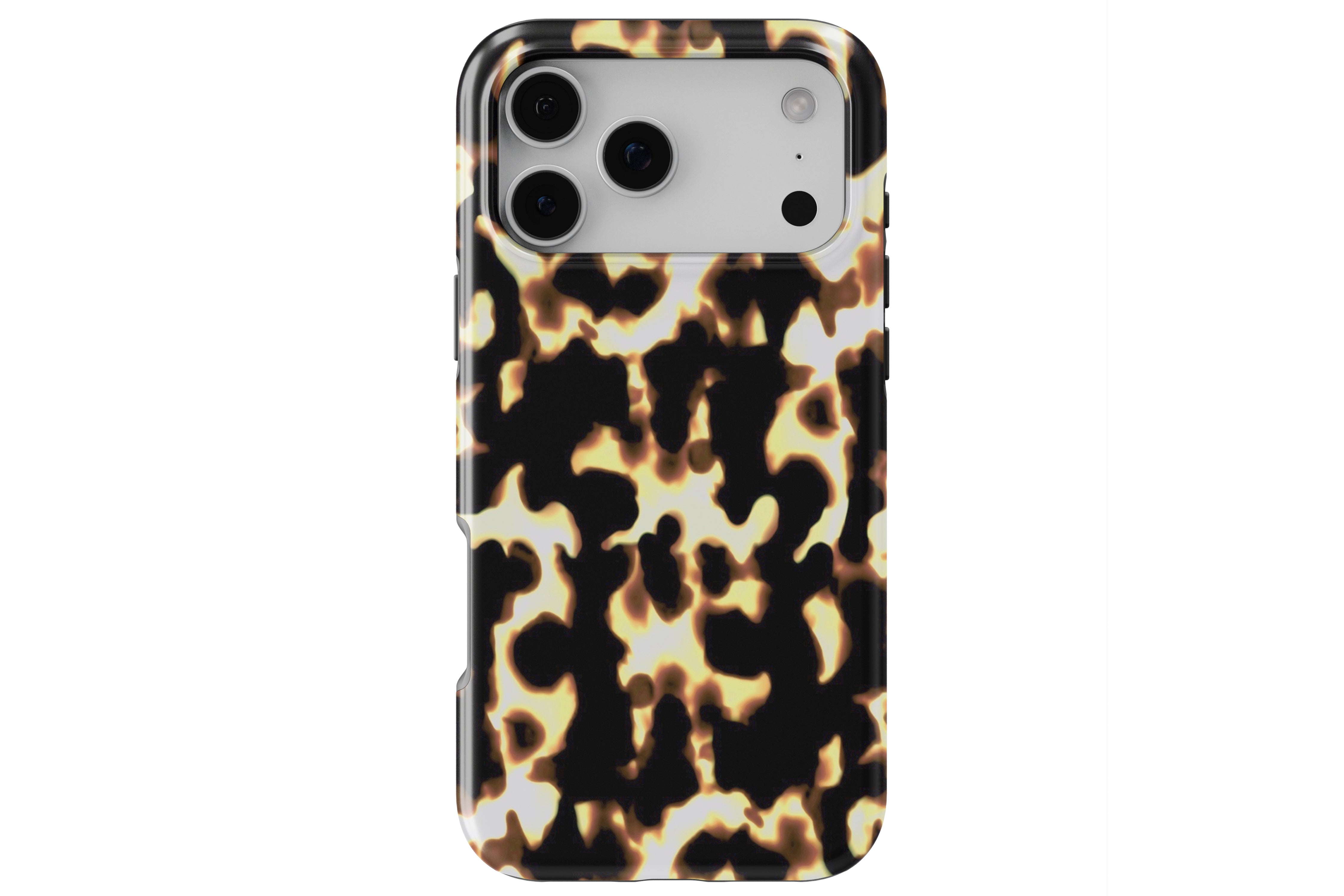 Tortoise shell pattern magnetic tough case for iPhone
