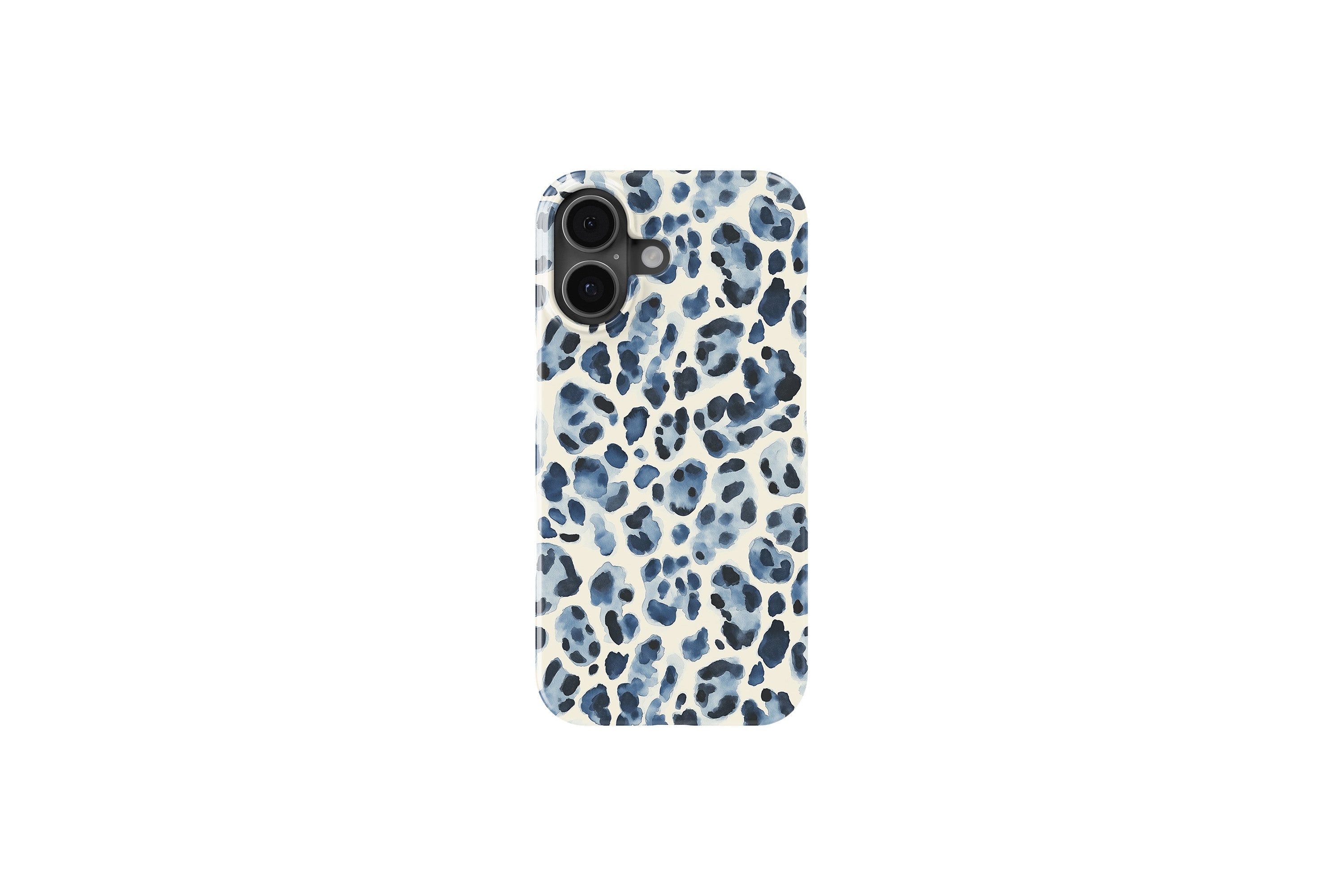 Front view of Blue Leopard case showing animal print design
