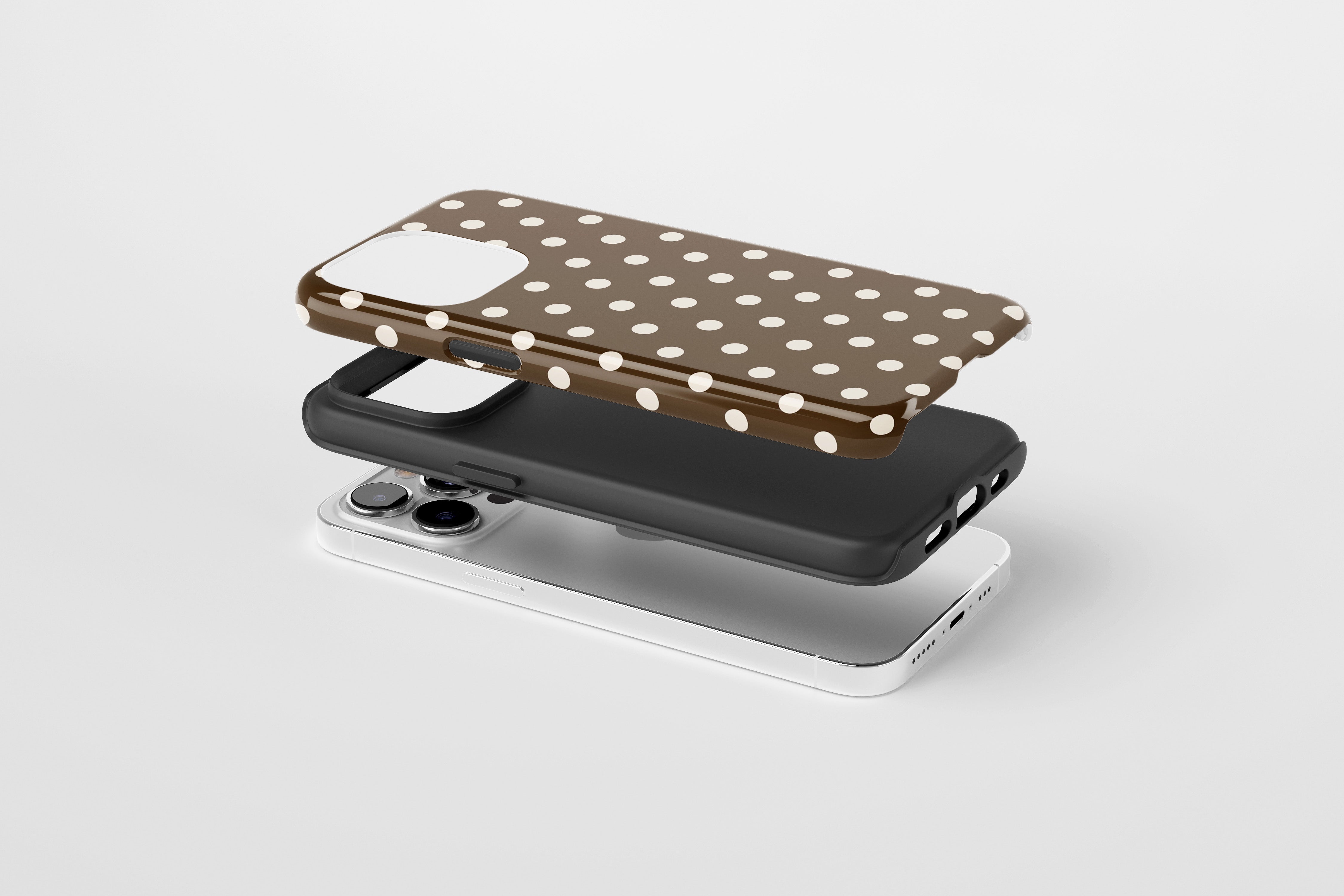 Side view of Chocolate Spot case showing an example of tough case