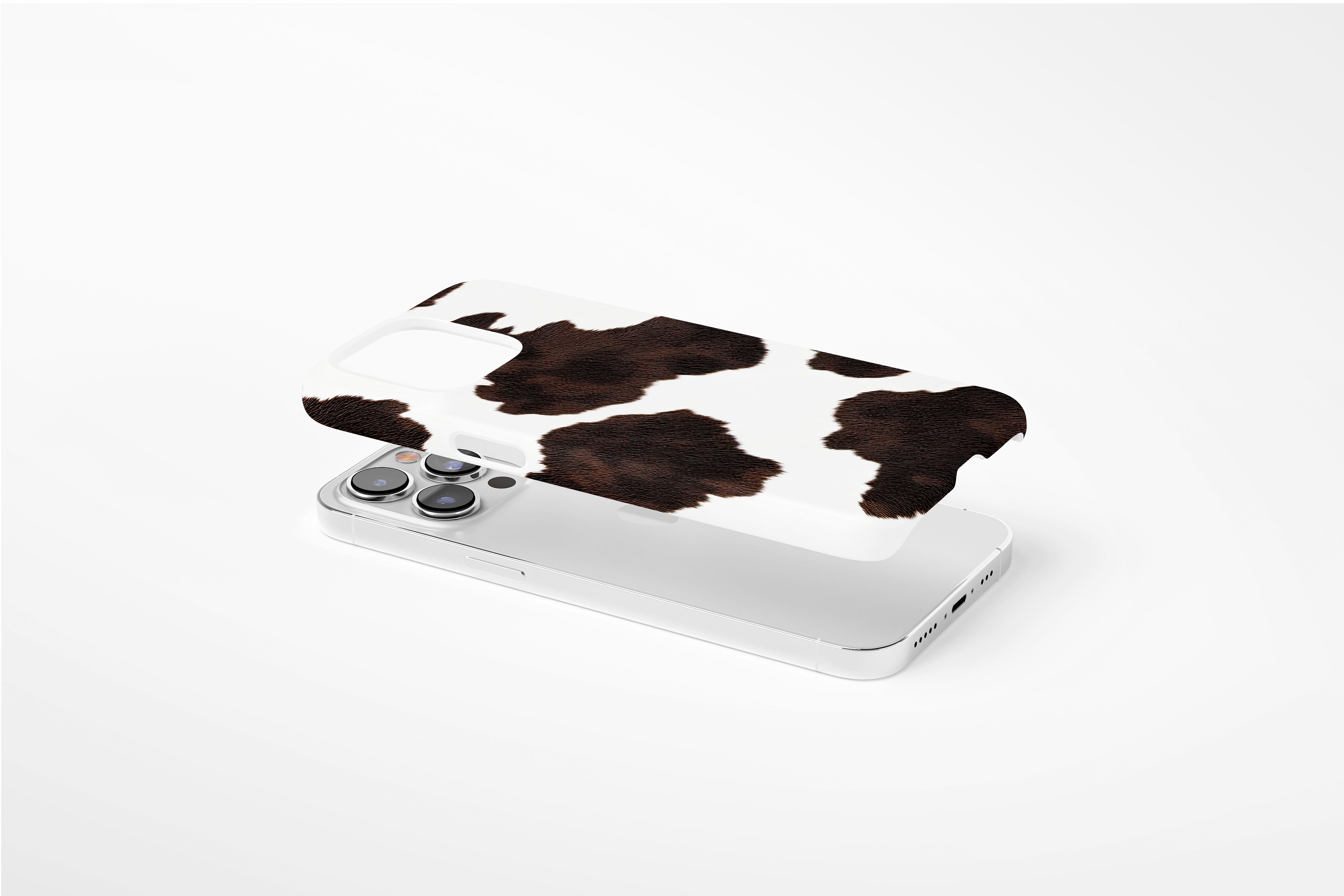 Side view of Cowhide case showing an example of slim case