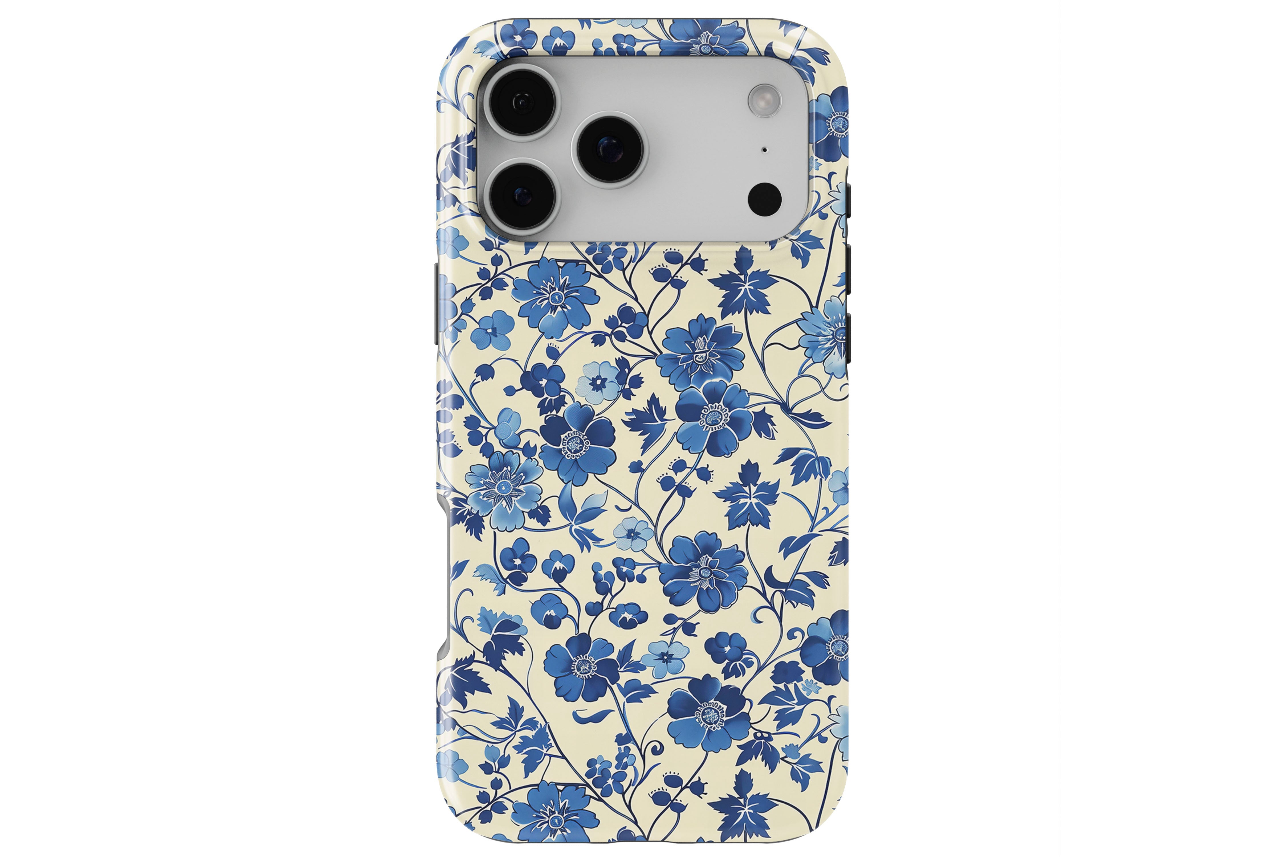 Floral Blues magnetic tough case for iPhone