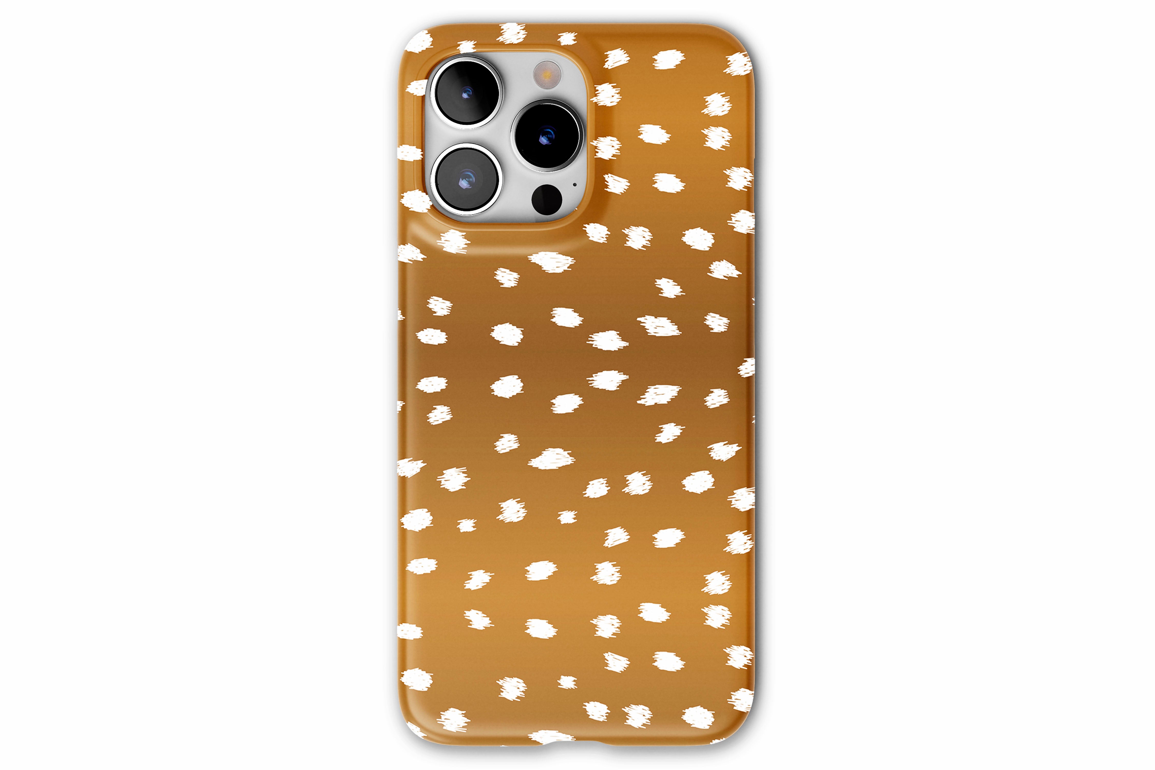 Front view of Freckled case showing freckled spot print design