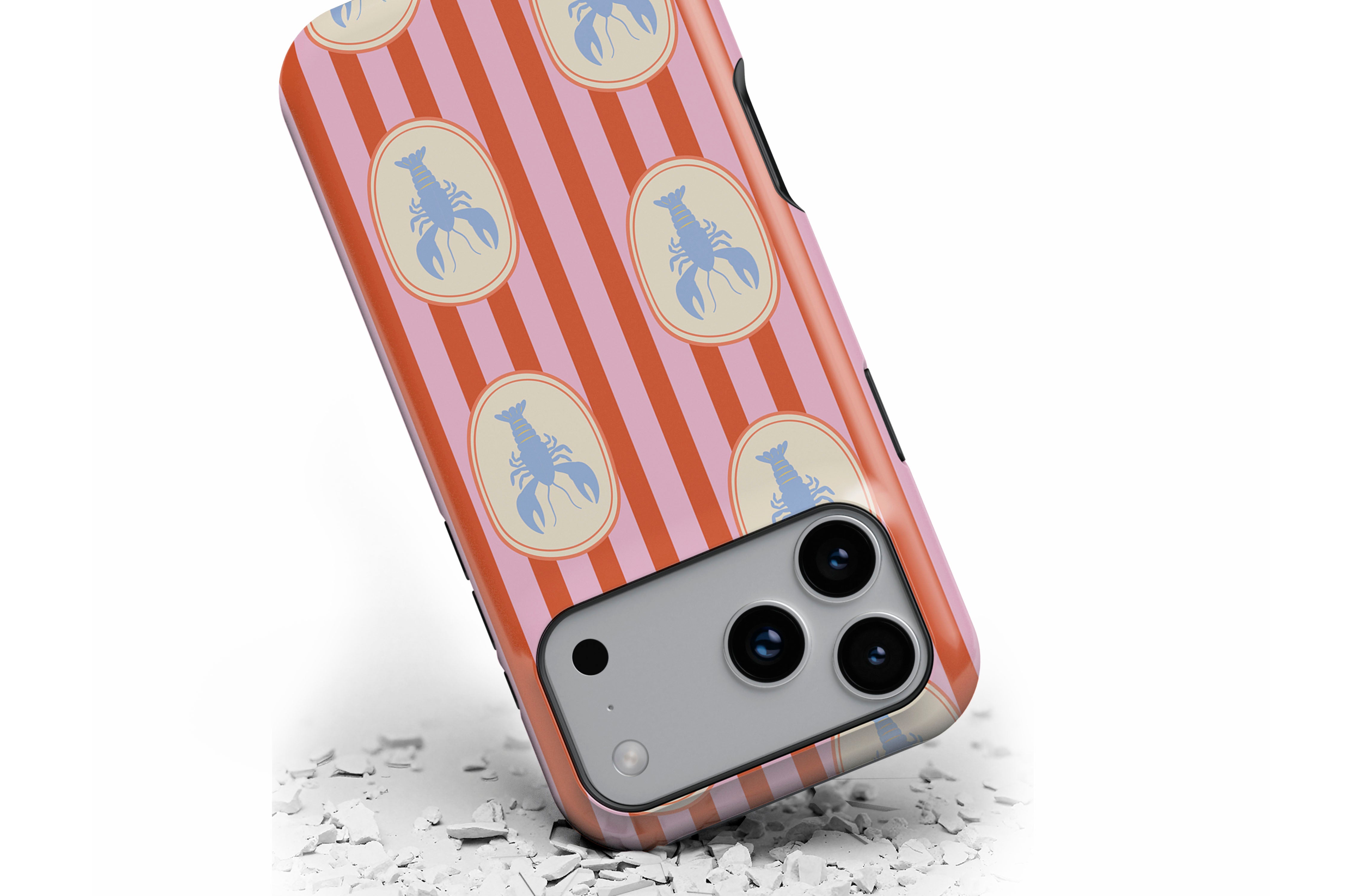 Front view of Lobster magnetic tough case showing lobster print design