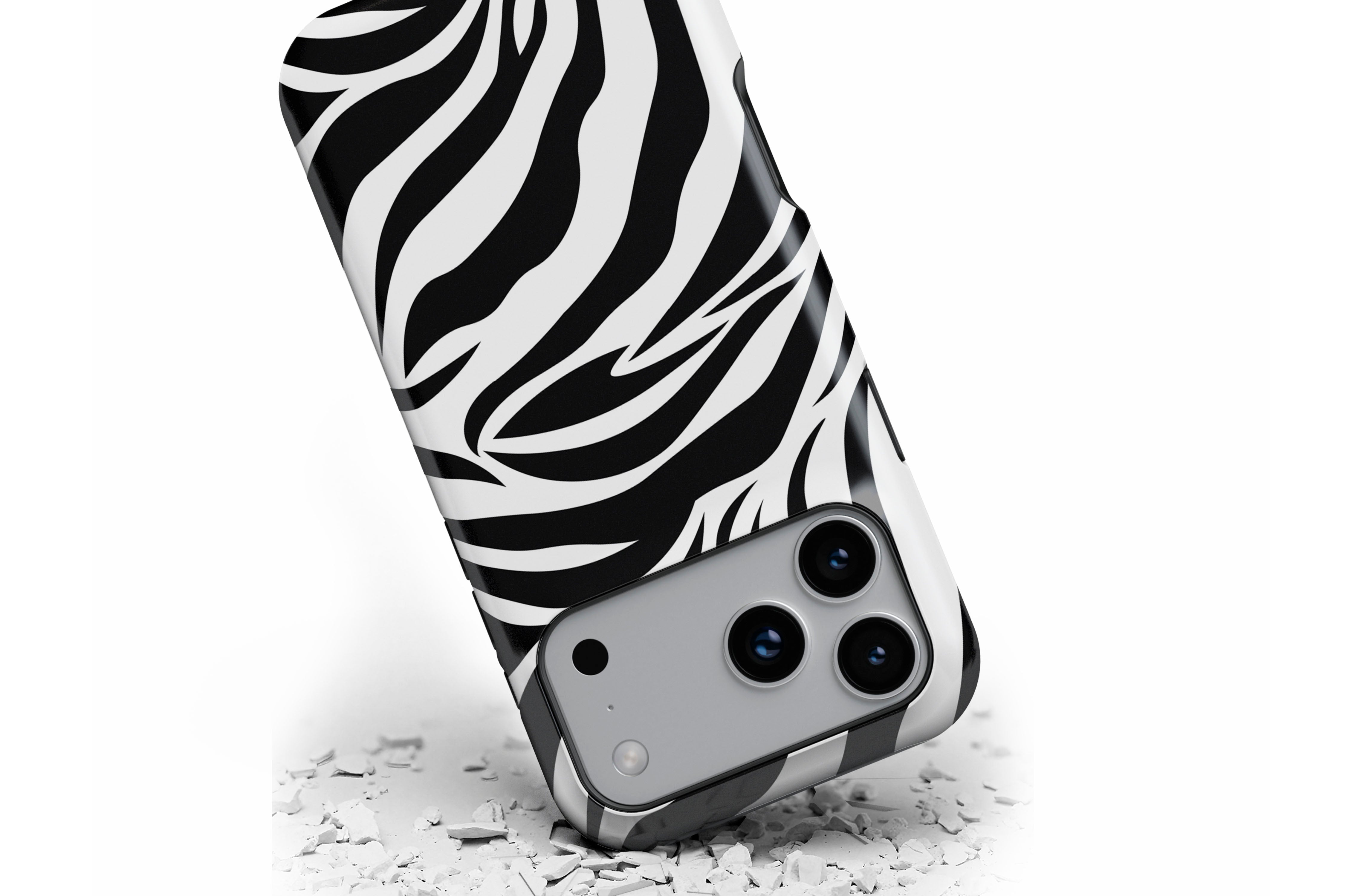 Front view of Mono Zebra magnetic tough case showing zebra print design