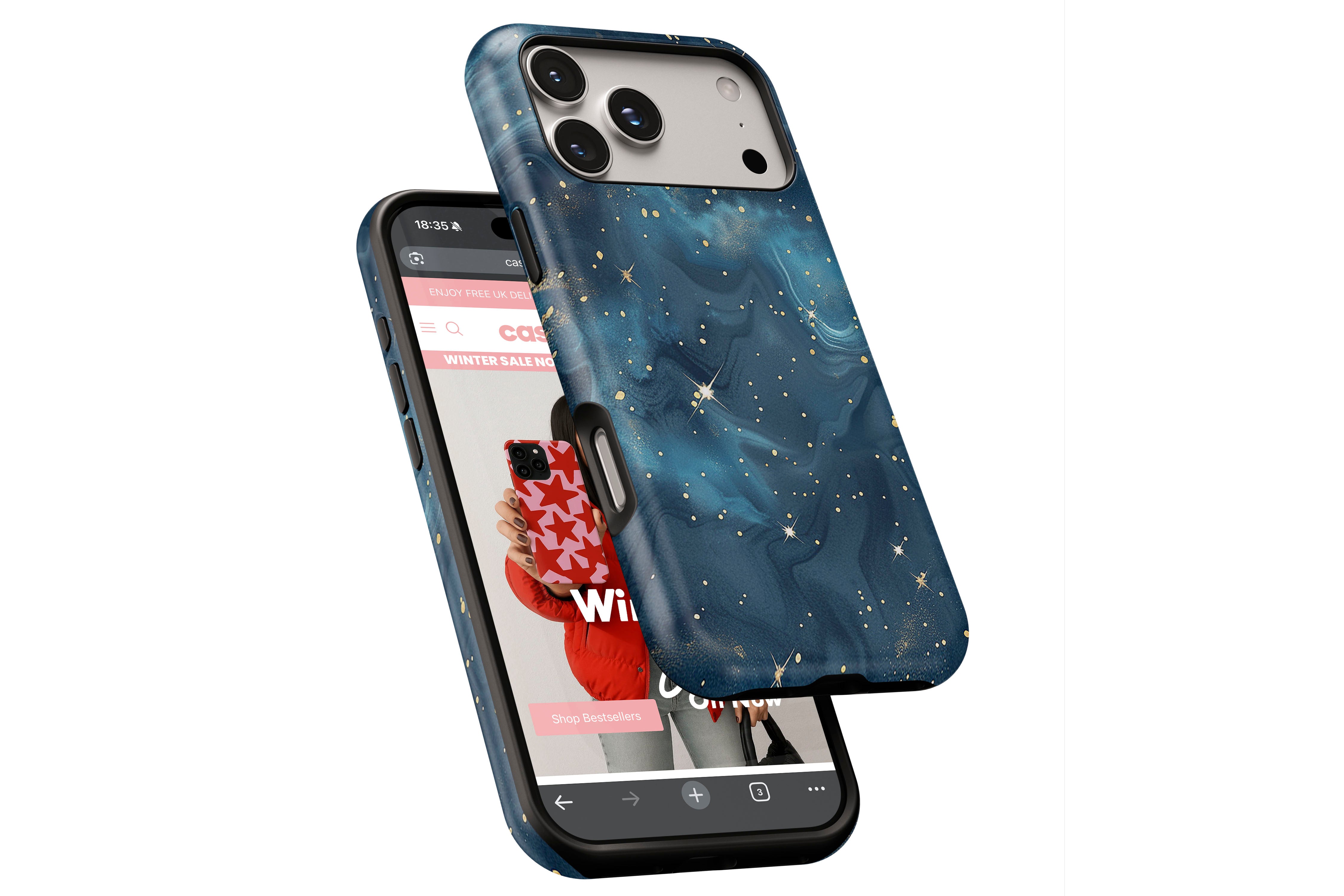 Side view of Starry Night magnetic tough case showing button cut-outs
