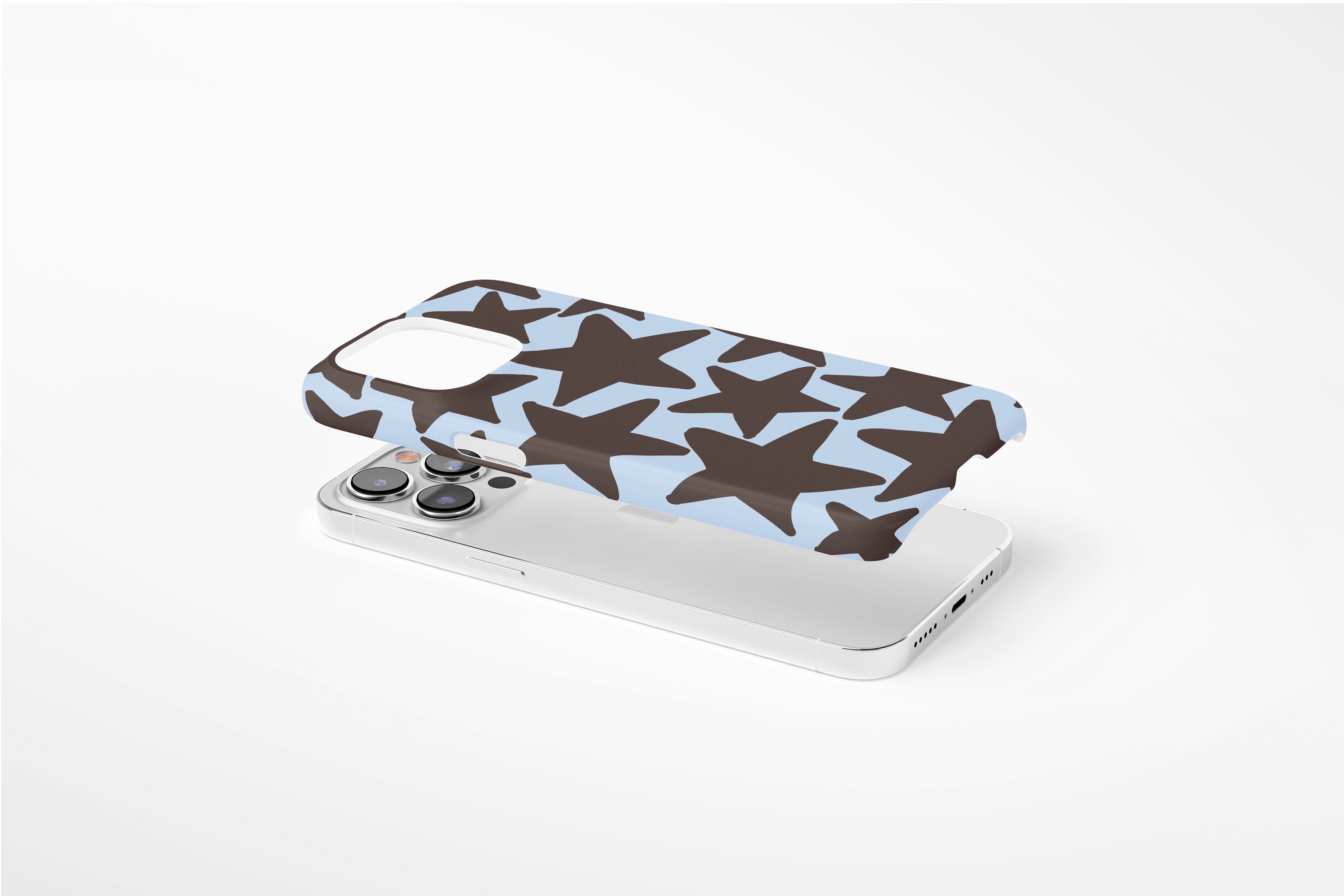 Side view of Stars (Chocolate) case showing an example of slim case
