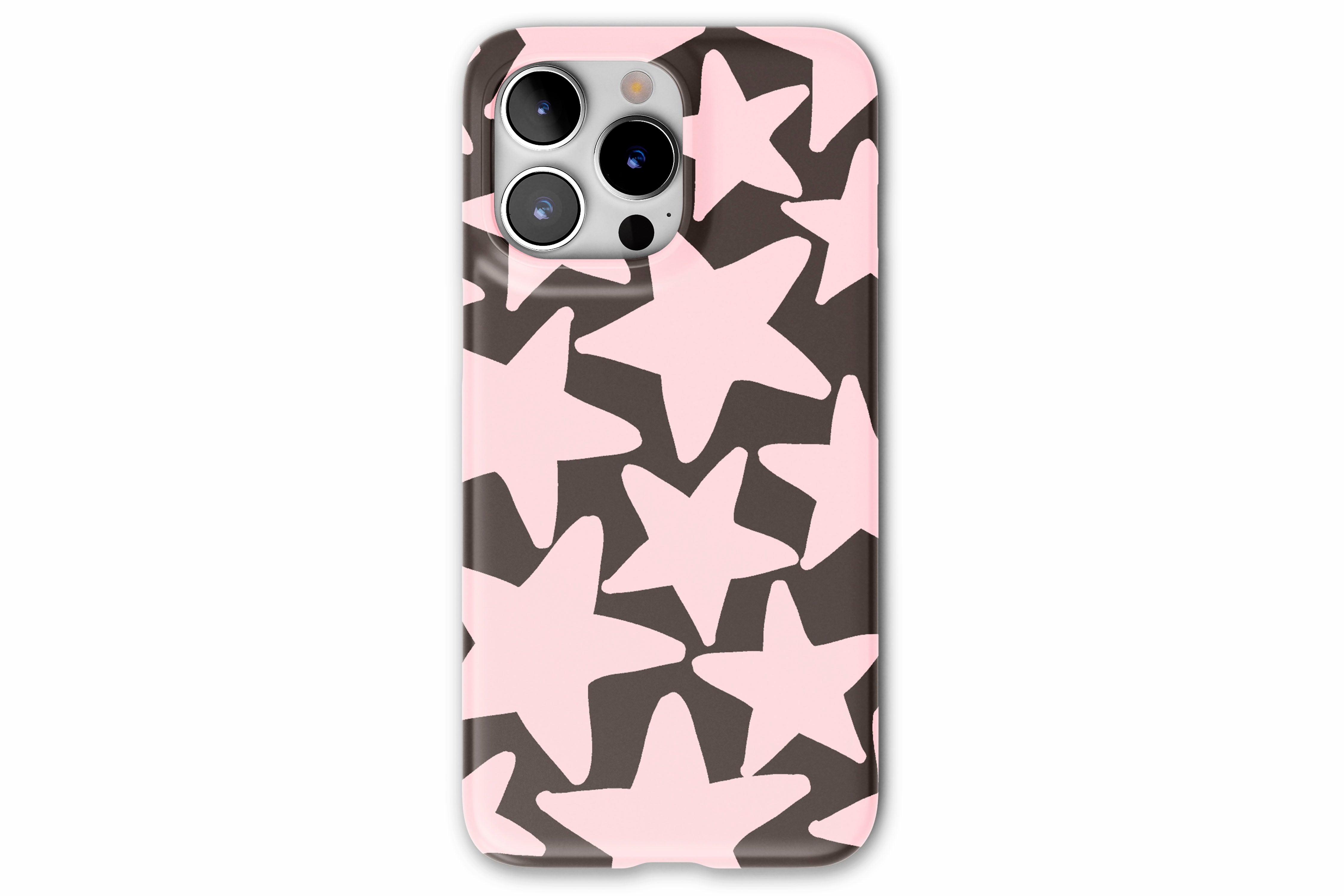 Front view of Stars (Pink) case showing star print design