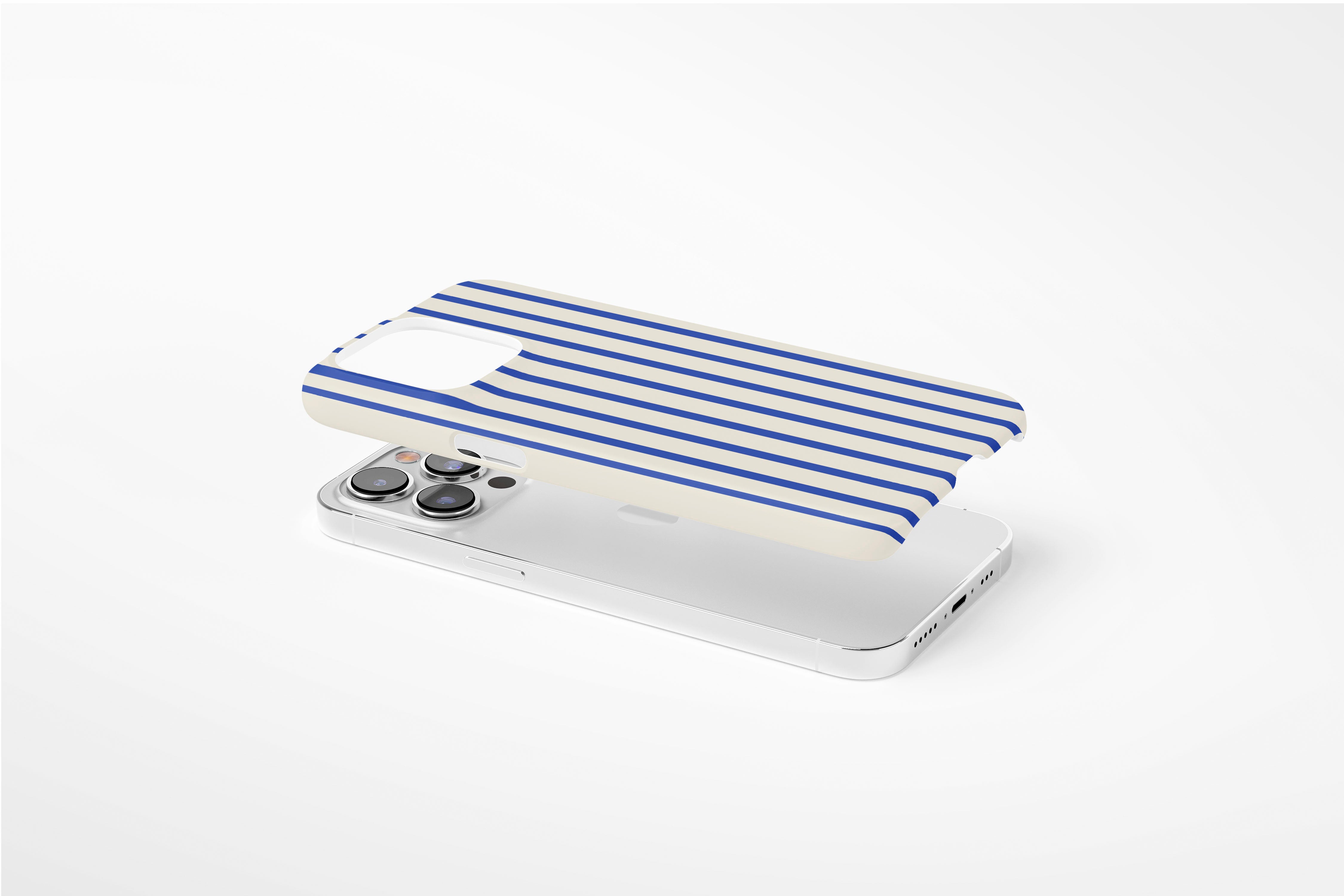 Side view of Stripes Cobalt case showing an example of slim case