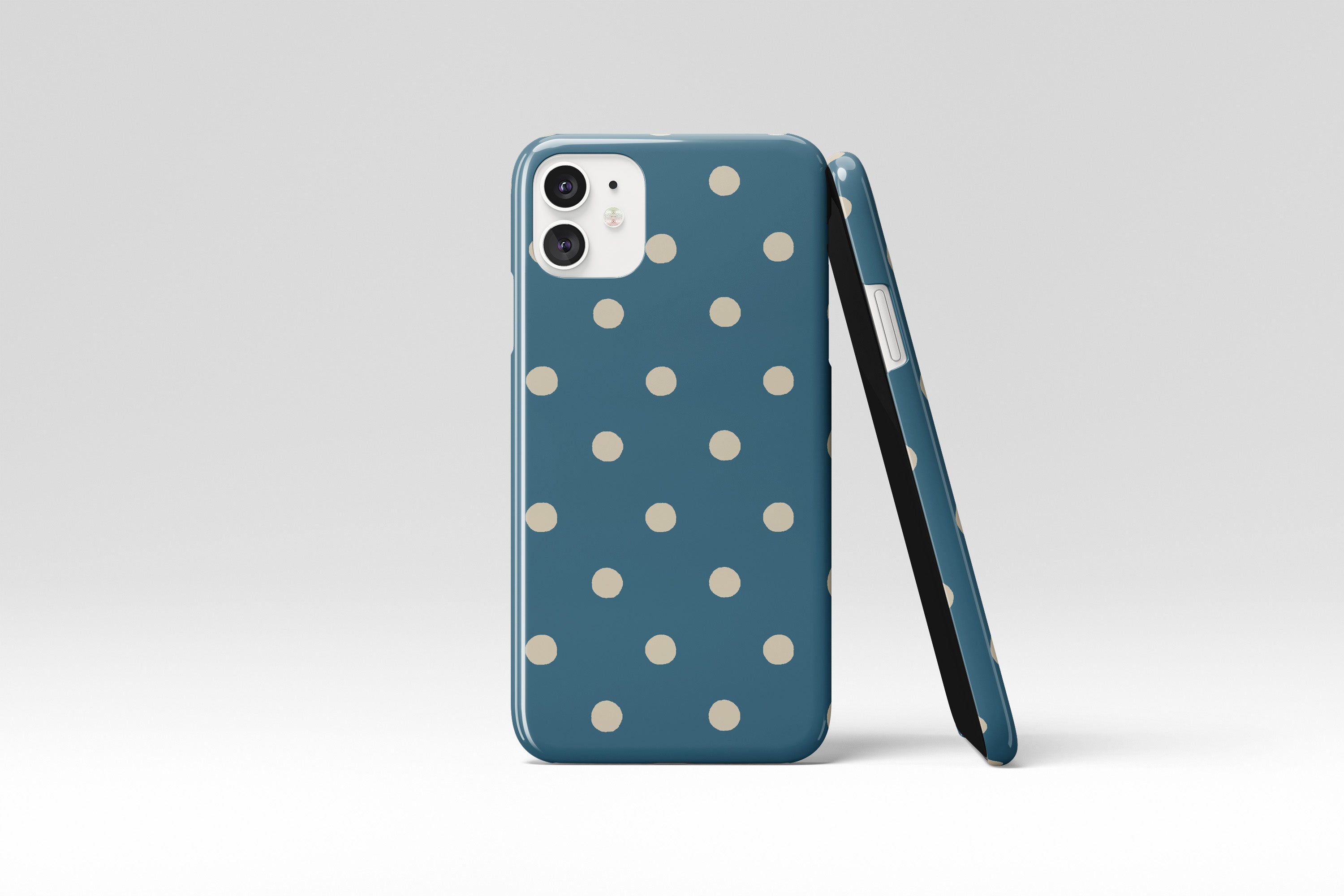 Polka Dots (Navy) Mobile Phone Cases - Casetful