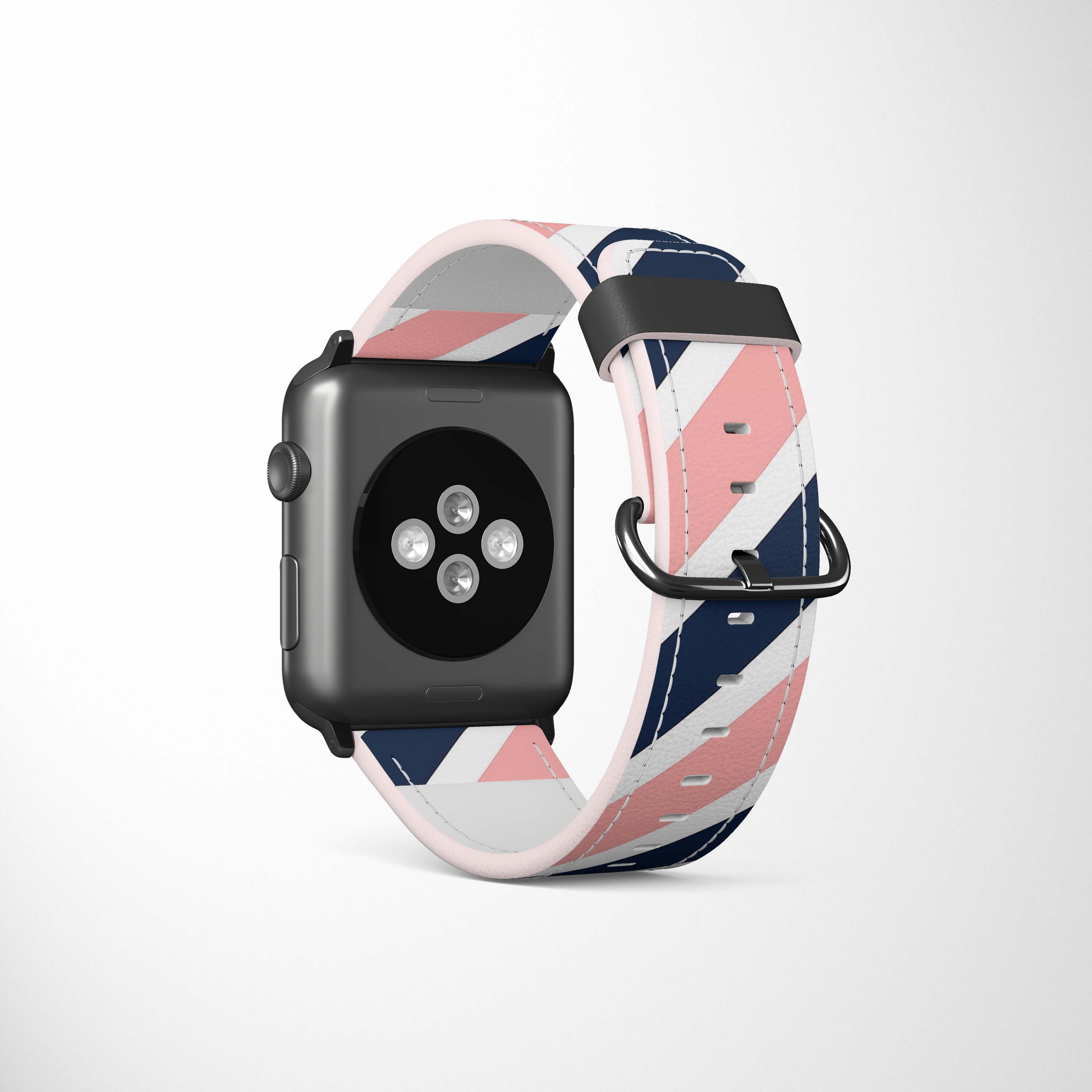 Pink Stripes Apple Watch Strap Apple Watch Straps - Casetful