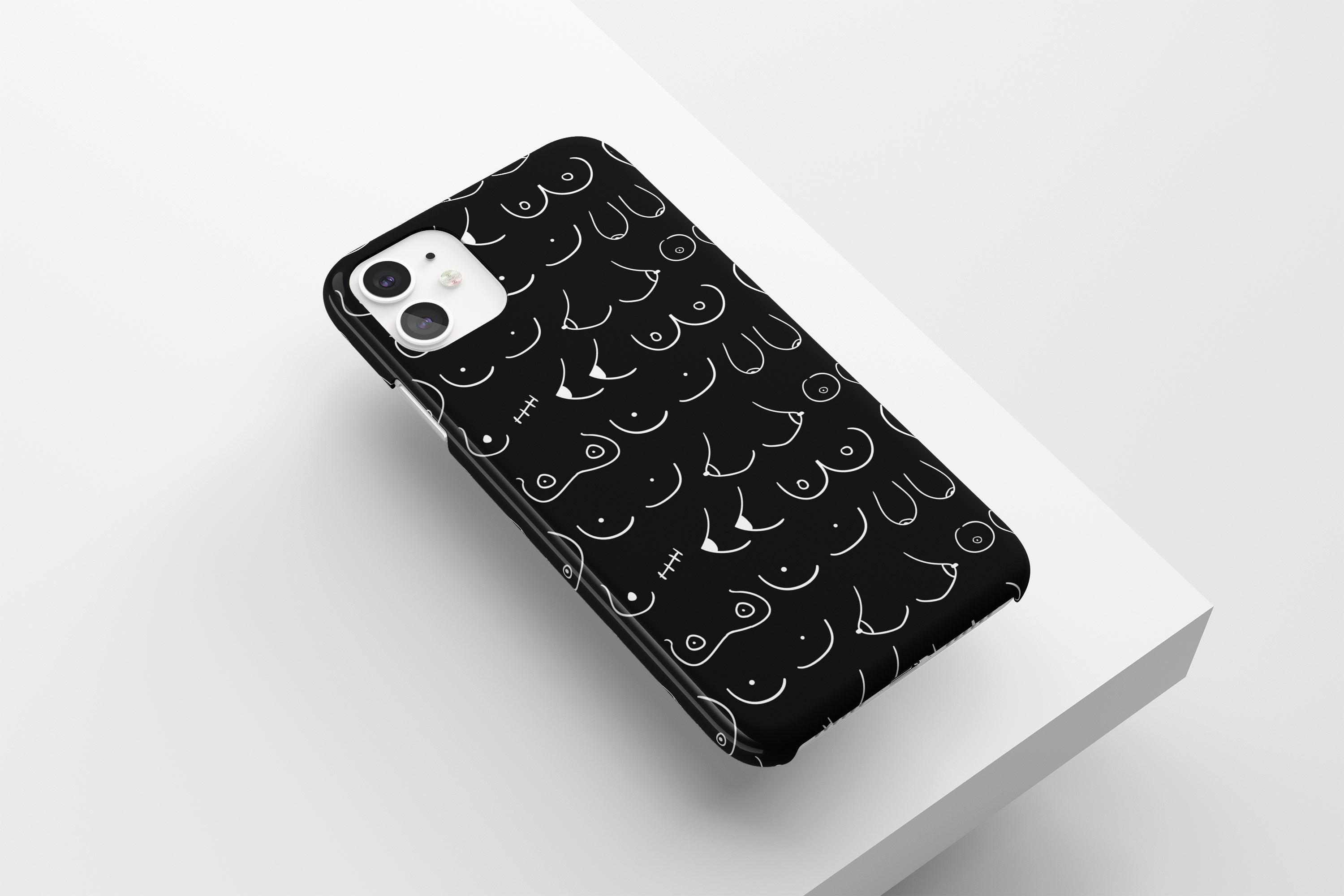 Doodle Boobs (Black) Mobile Phone Cases - Casetful