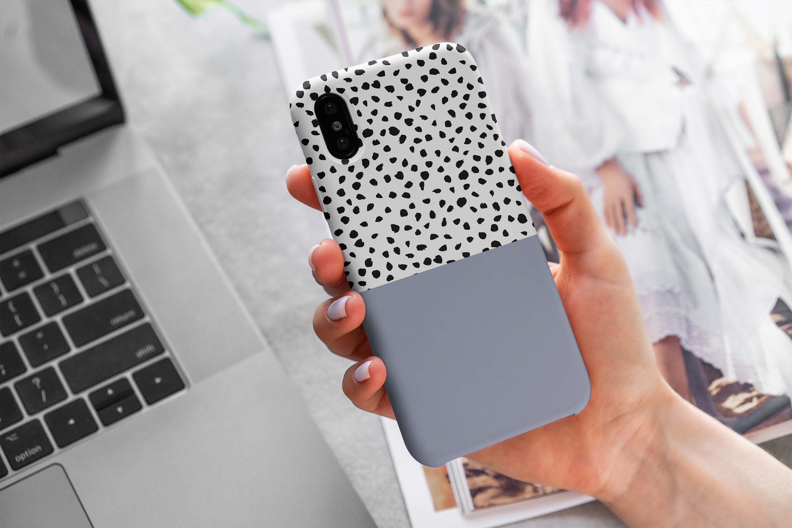 Geo Dots (Pastel Blue) Mobile Phone Cases - Casetful