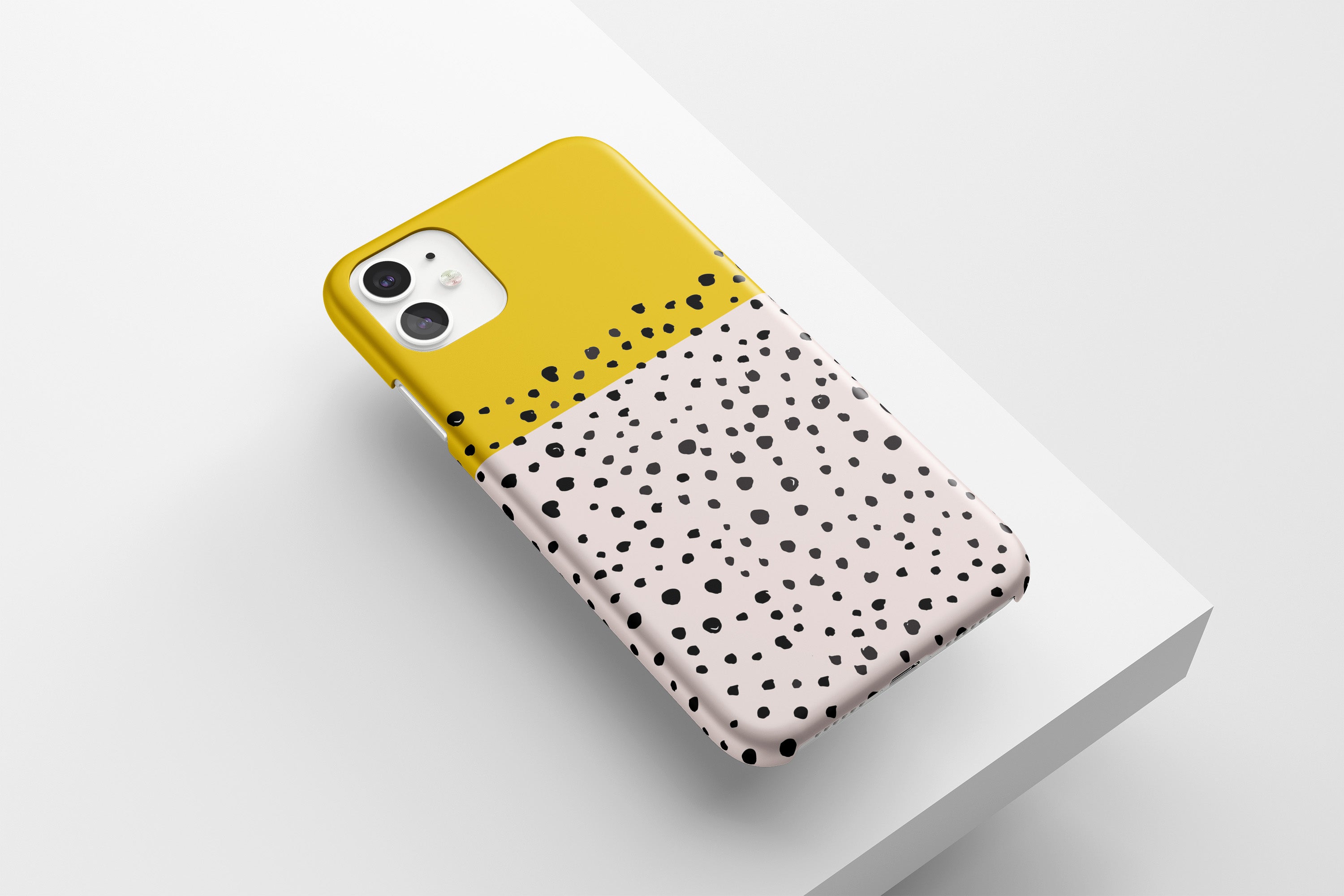 Drawn Dots (Mustard) Mobile Phone Cases - Casetful
