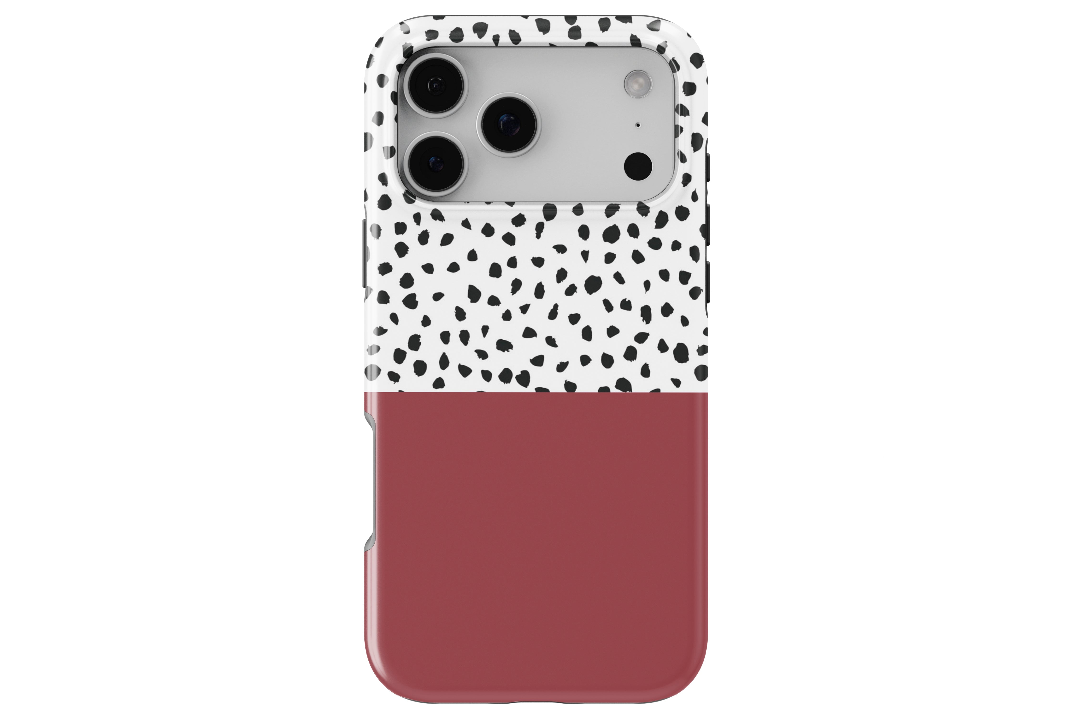 Geometric Dots Burgundy magnetic tough case for iPhone