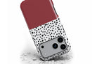 Front view of Geometric Dots Burgundy magnetic tough case showing dotty design