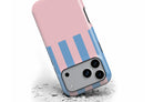 Front view of Miami Stripe Pink and Blue magnetic tough case showing stripy design