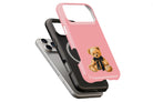 Teddy Bear Pink magnetic case showing built-in magnetic ring compatible with MagSafe charging