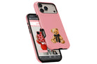 Side view of Teddy Bear Pink magnetic tough case showing button cut-outs