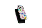 Side view of Abstract Cats phone case showing button cut-outs