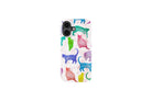 Front view of Abstract Cats case showing cat print design
