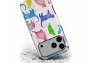 Front view of Abstract Cats magnetic tough case showing multi colour cats pattern design
