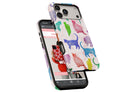 Side view of Abstract Cats pattern magnetic tough case showing button cut-outs