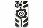 Front view of Abstract Flower case showing mono print design