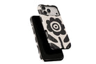 Side view of Abstract Flower phone case showing button cut-outs