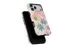 Side view of Abstract Palm phone case showing button cut-outs