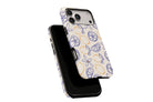 Side view of Amalfi Lemon phone case showing button cut-outs