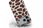 Front view of Burgundy Leopard magnetic tough case showing leopard print design