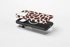 Side view of Burgundy Leopard case showing leopard print design