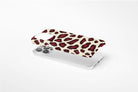 Side view of Burgundy Leopard case showing  an example of slim case