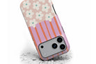 Front view of Cabana Bloom magnetic tough case showing striped floral print design