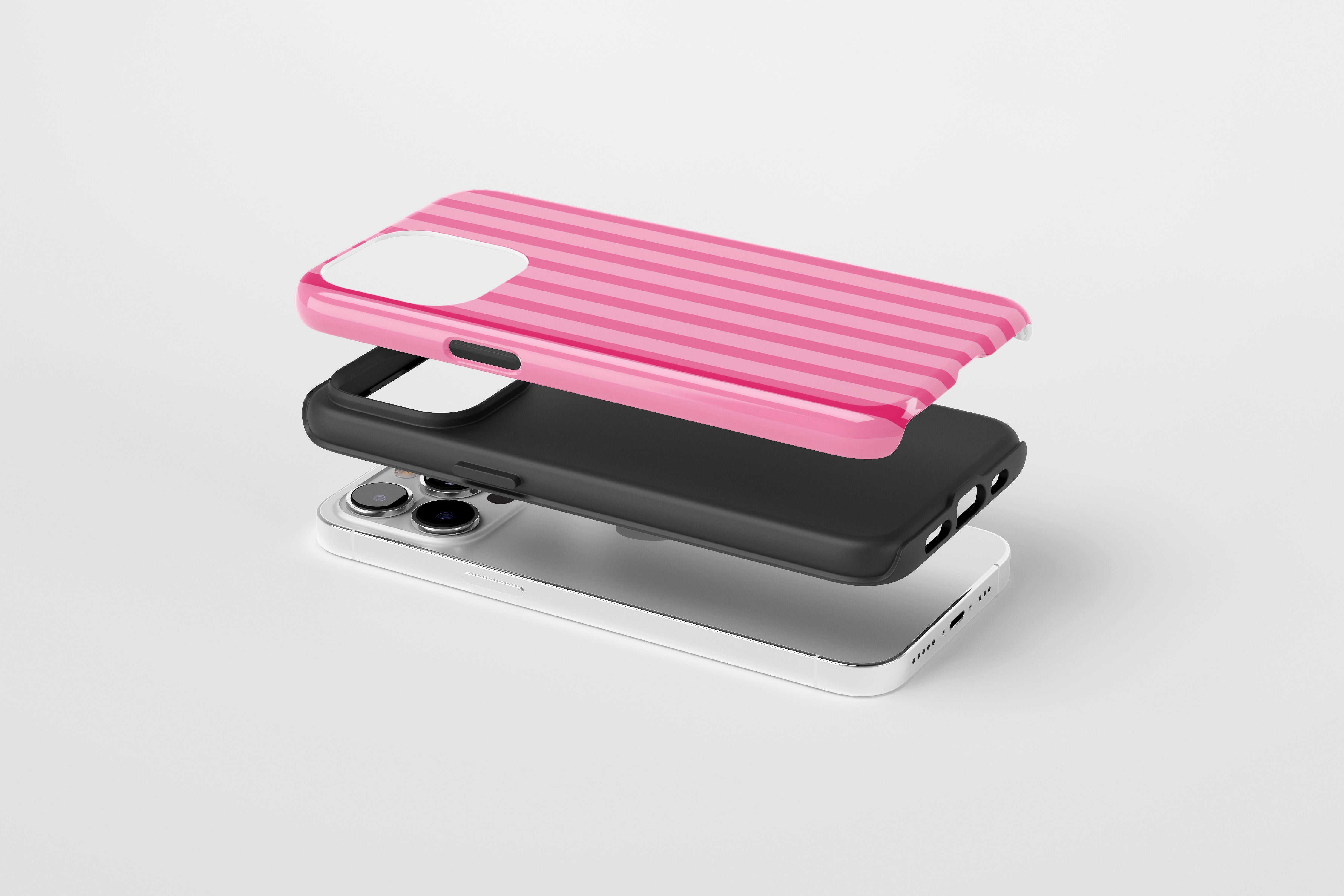 Side view of Candy Stripe case showing  an example of tough case