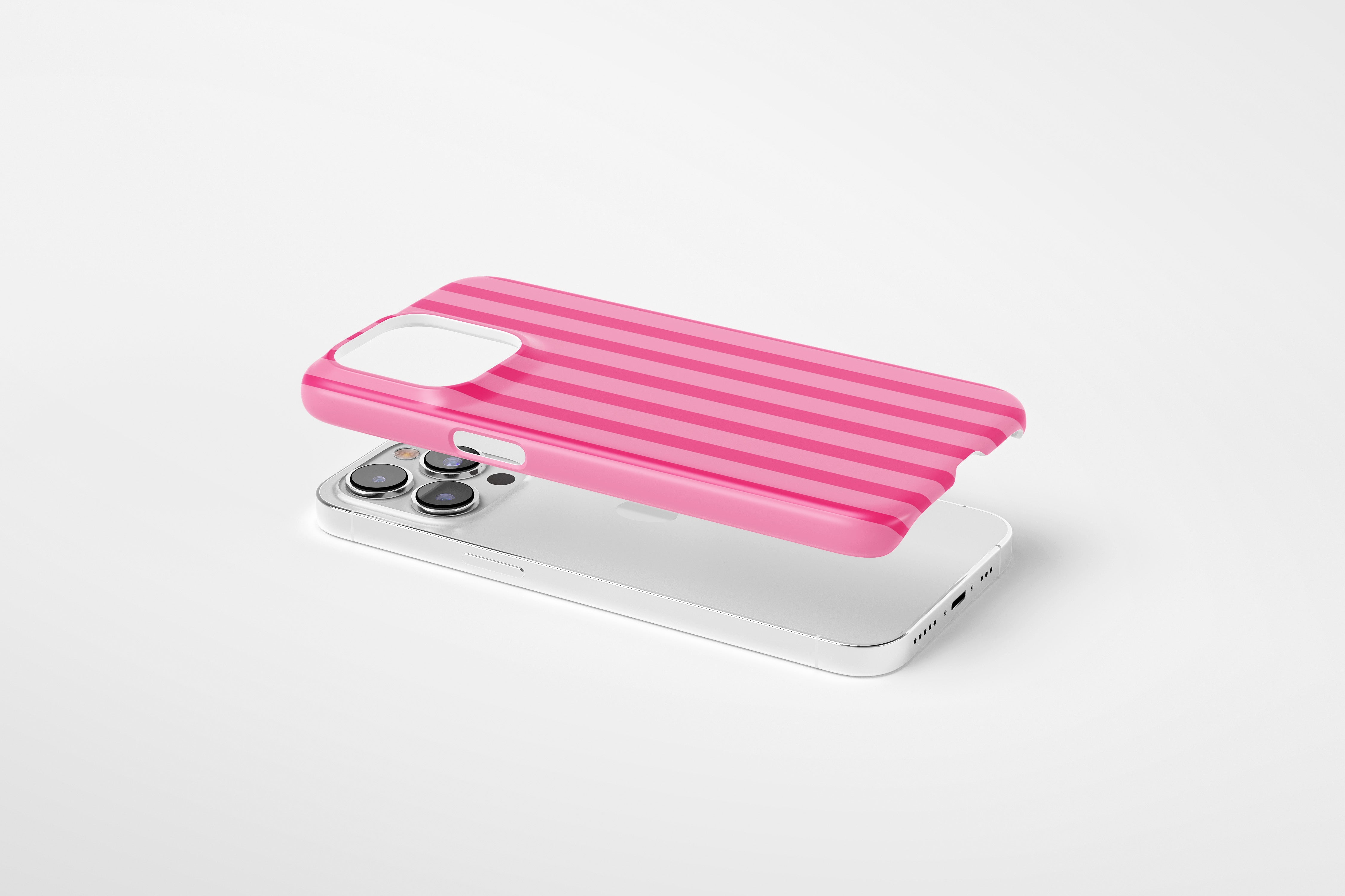 Side view of Candy Stripe case showing  an example of slim case