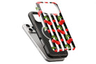 Cherry Crush magnetic case showing built-in magnetic ring compatible with MagSafe charging