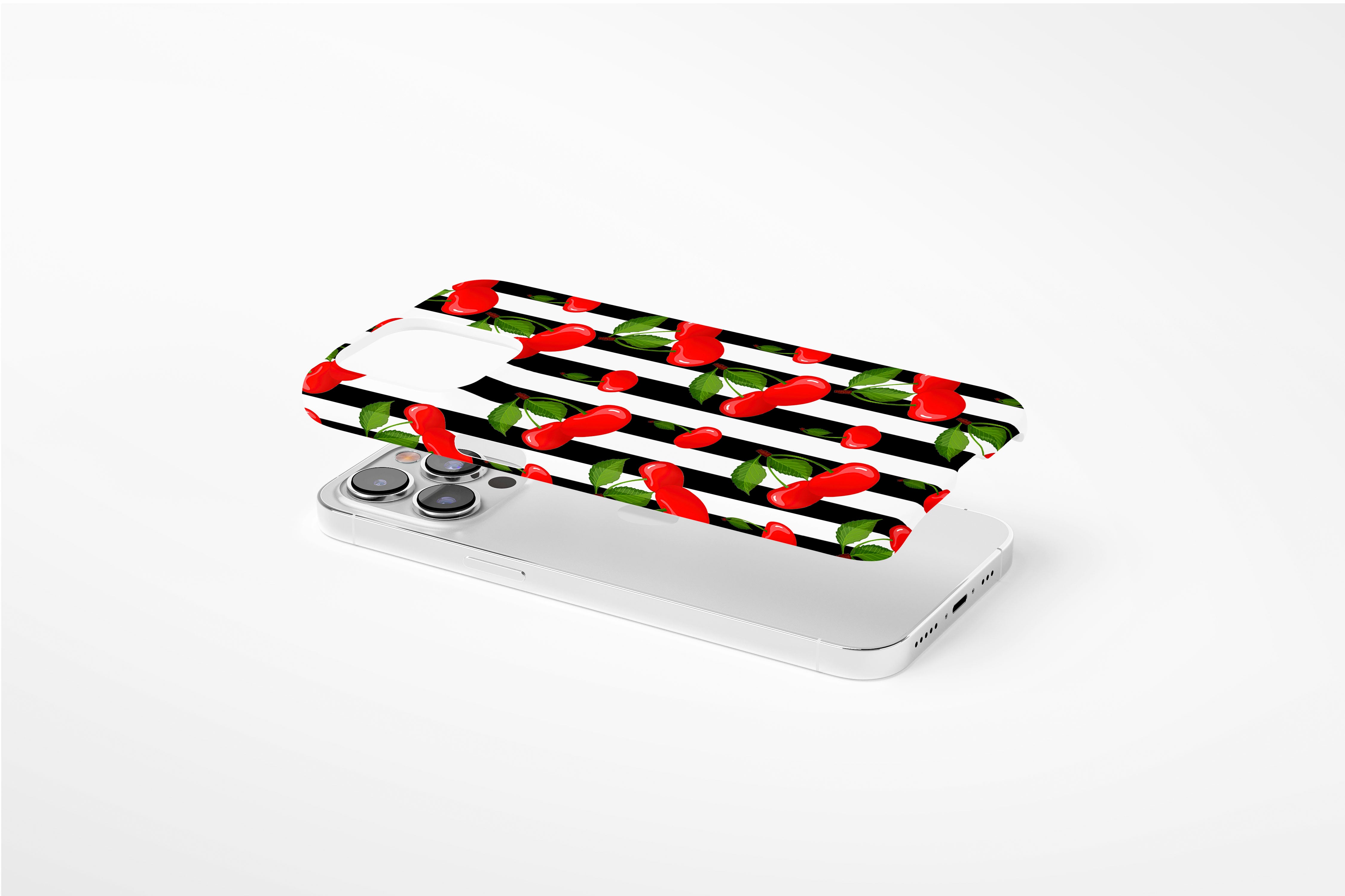 Side view of Cherry Crush case showing an example of slim case