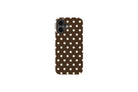 Front view of Chocolate Spot case showing spotty design