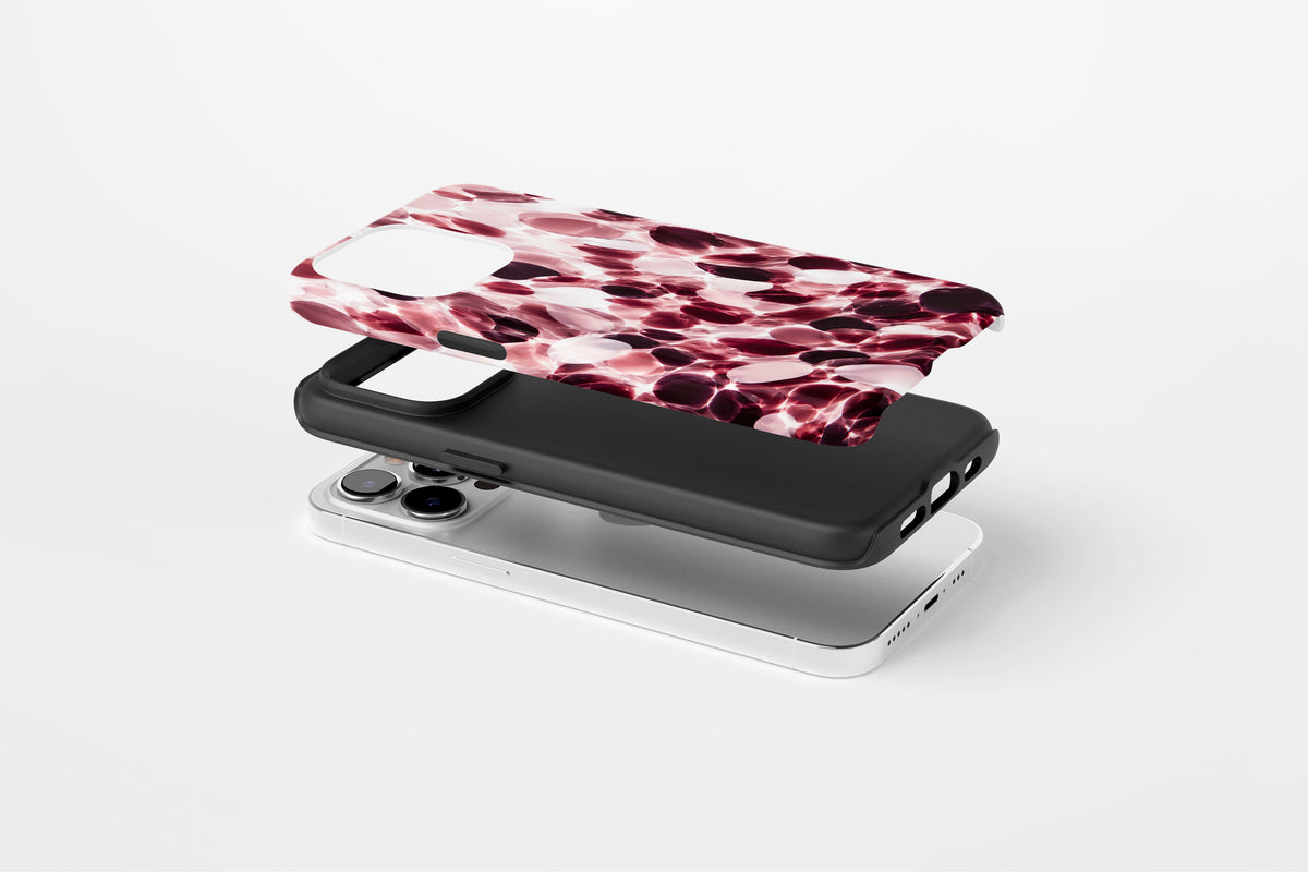 Confetti (Berry) Tough phone case showing protective case profile