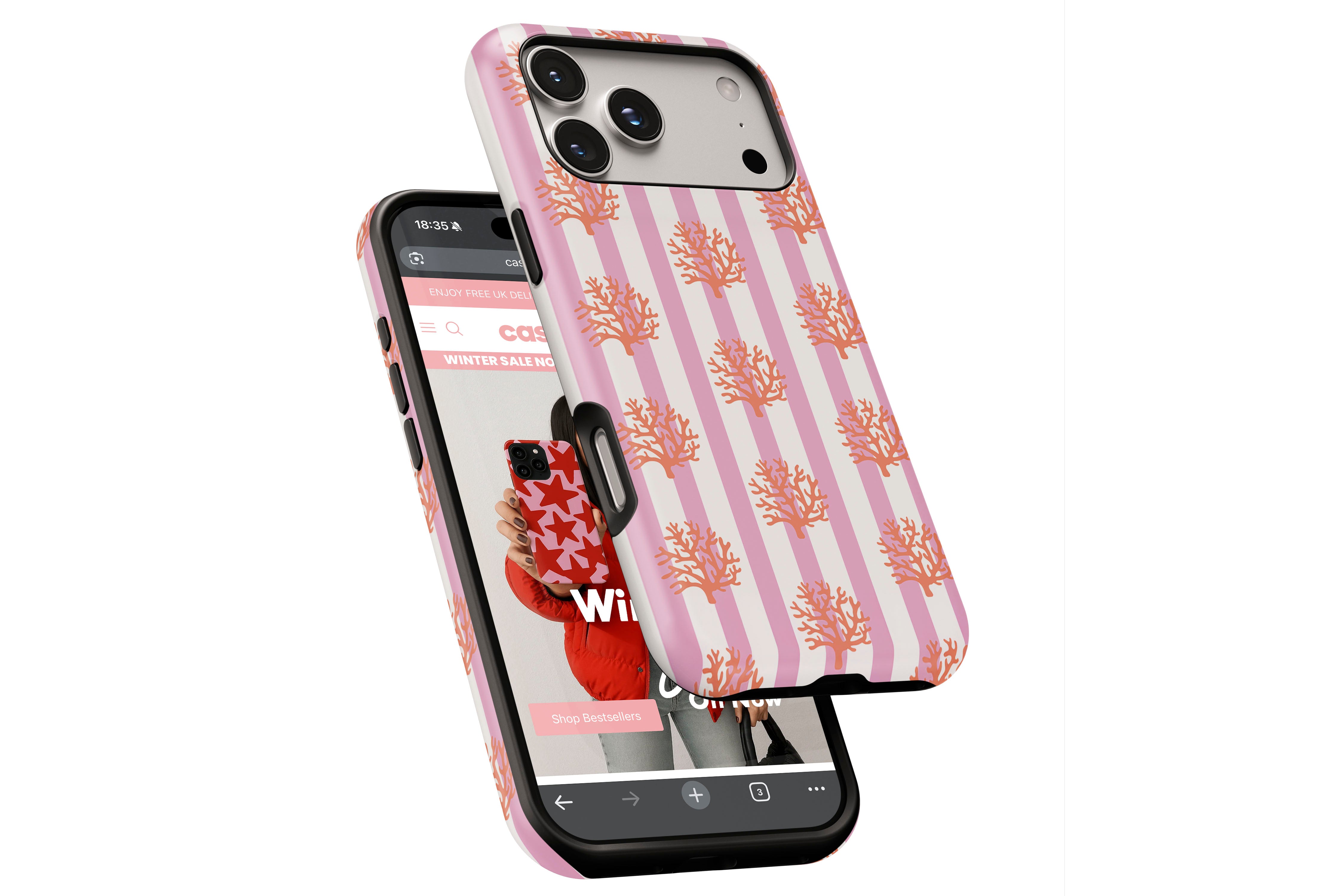 Side view of Coral magnetic tough case showing button cut-outs