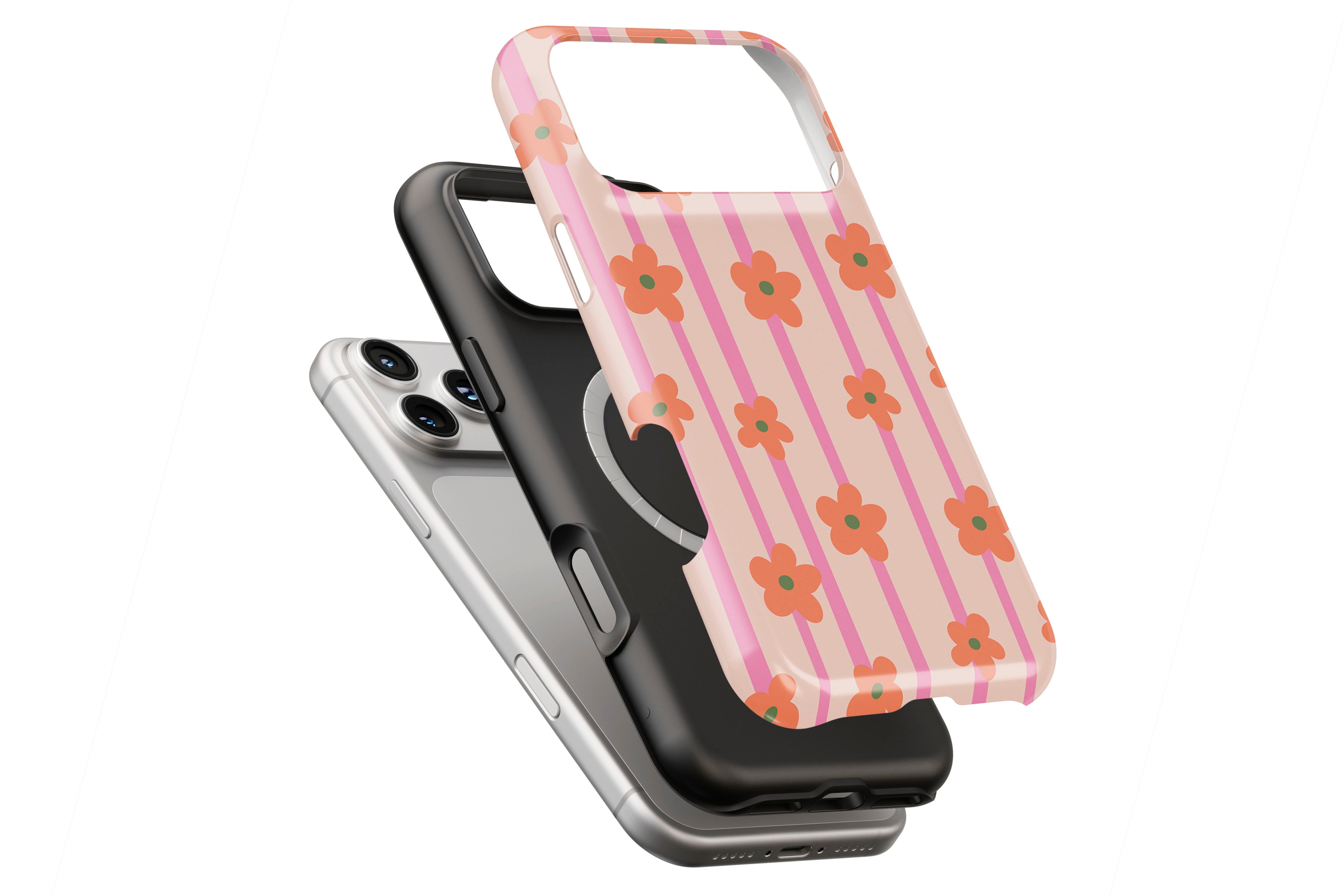 Daisy Chain magnetic case showing built-in magnetic ring compatible with MagSafe charging