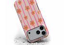 Front view of Daisy Chain magnetic tough case showing daisy stripe print design