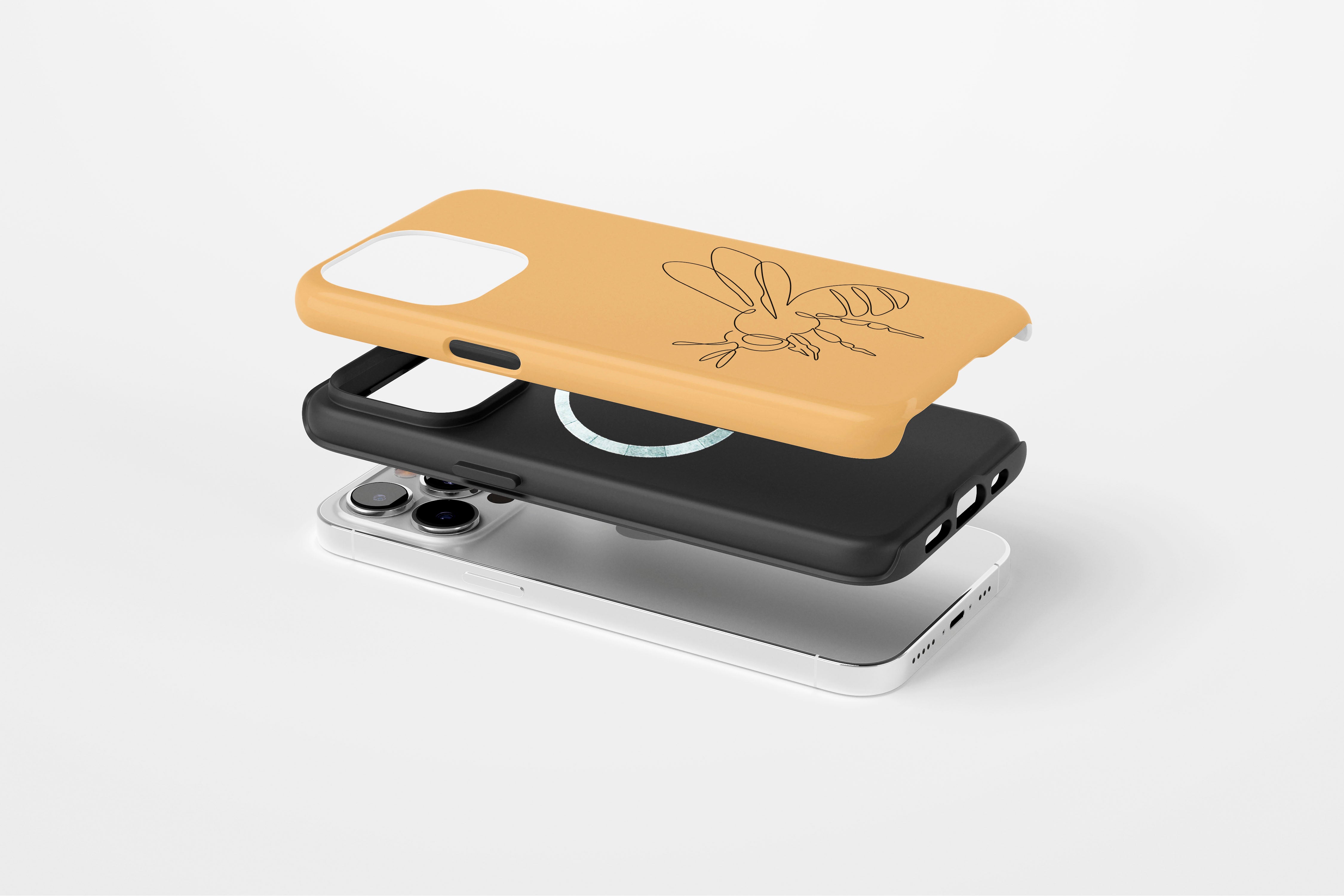 Side view of Doodle Bee case showing bee design