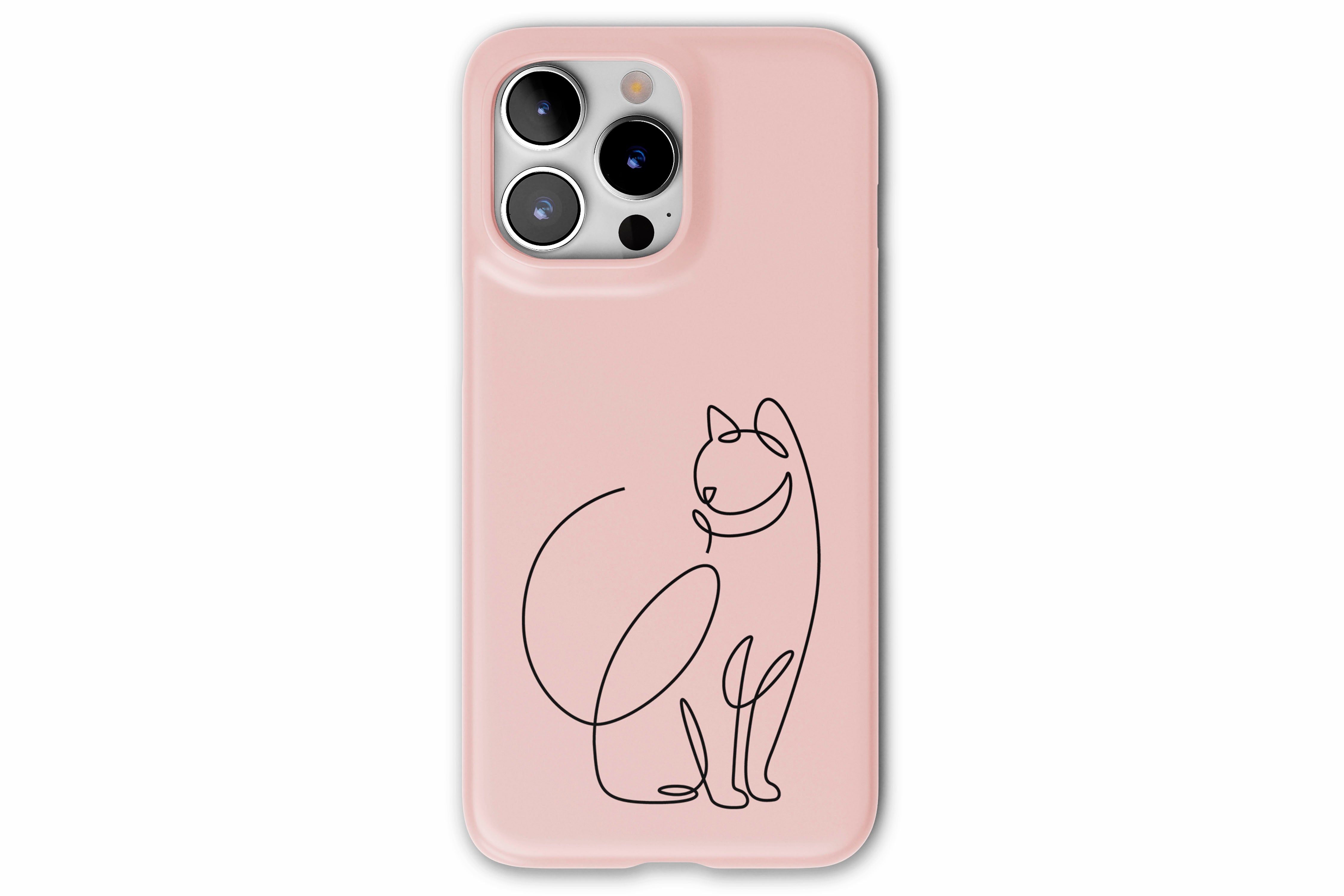 Front view of Doodle Cat case showing minimalist cat print design
