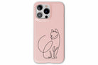 Front view of Doodle Cat case showing minimalist cat print design