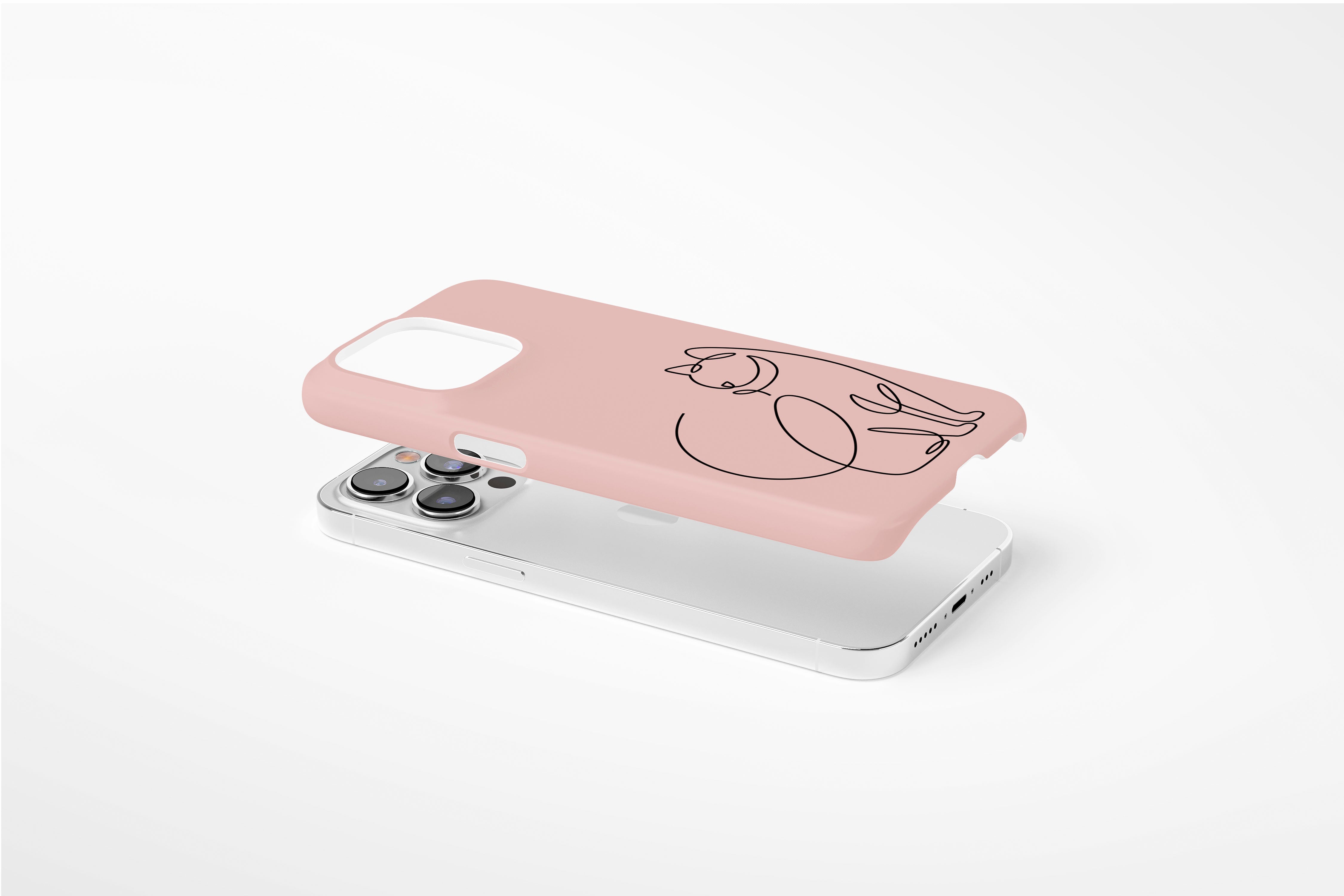 Side view of Doodle Cat case showing an example of slim case