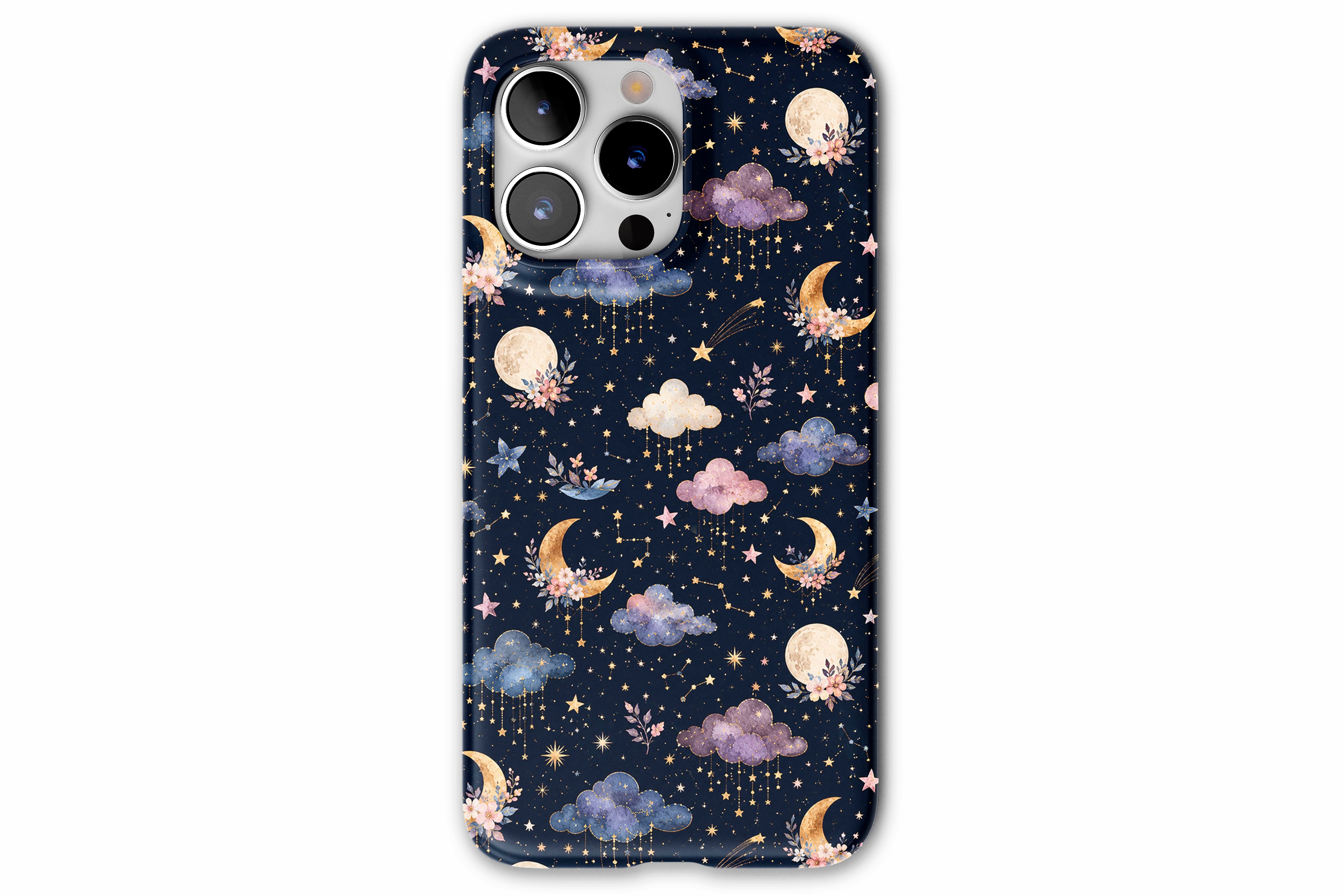Front view of Dreamscape case showing celestial print design